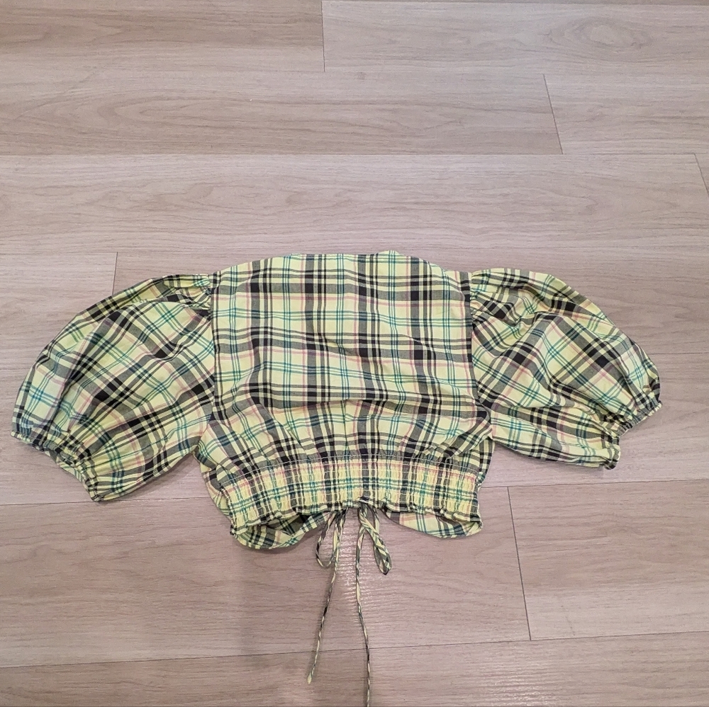 Derek Lam 10 - Crosby Yellow Cropped Top - Size 8 - Picture 2 of 5